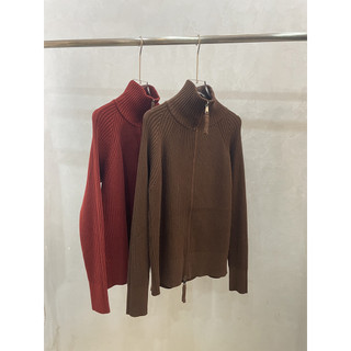 Áo khoác cardigan dáng rộng cổ đứng, dây kéo đôi - Phù hợp thời tiết thu đông, style thoải mái
