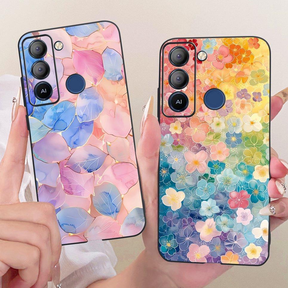 Vỏ Silicon Mờ Mềm Cho Tecno Pop 5 Lte Pop5 BD4 BD2 BD1 Vỏ Điện Thoại Hoạt Hình Mèo Rồng Hoa Bướm Họa Tiết
