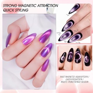 [CRUSH] Công cụ nghệ thuật làm móng tay từ tính mắt mèo, Hiệu ứng chéo tròn DIY Cat Eye Nail Art Stick, Bút từ tính nghệ thuật làm móng đa chức năng 3 trong 1