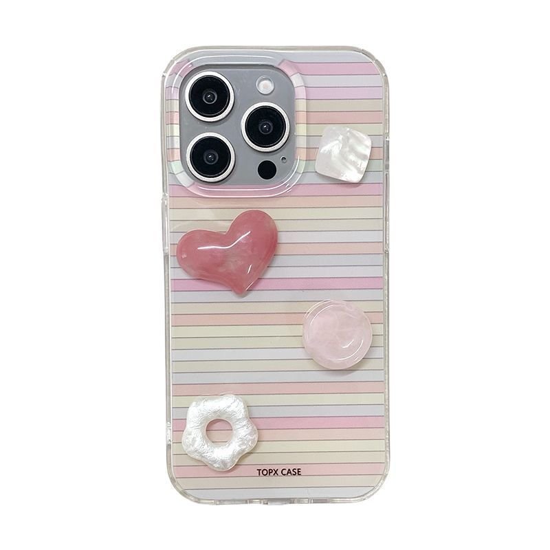 Ốp Điện Thoại Thích Hợp Cho iPhone 7 8 X XS XR XSMAX 11 12 13 14 15 16 Pro max Plus ins Phong Cách Dây Xích Tình Yêu Sọc Nhiều Màu Sắc Chống Sốc Vỏ Bảo Vệ Chống Sốc Bao Gồm Tất Cả AZB4