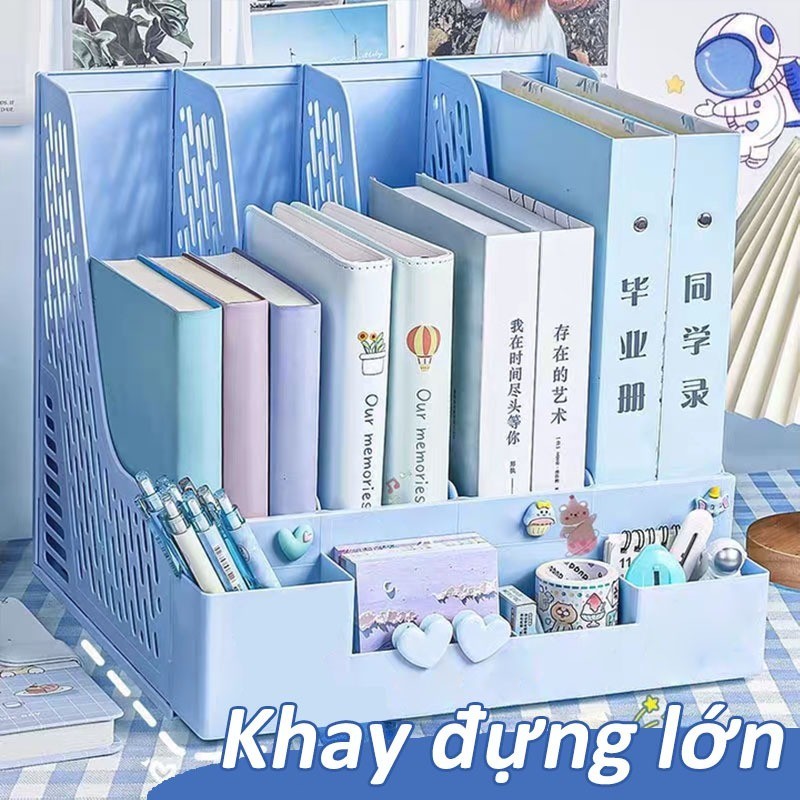 Kệ đựng tài liệu 4 Ngăn – Kệ Văn Phòng Để Bàn, Kệ Đựng Sách Vở Bền Đẹp Gọn Gàng Cho Dân Văn Phòng