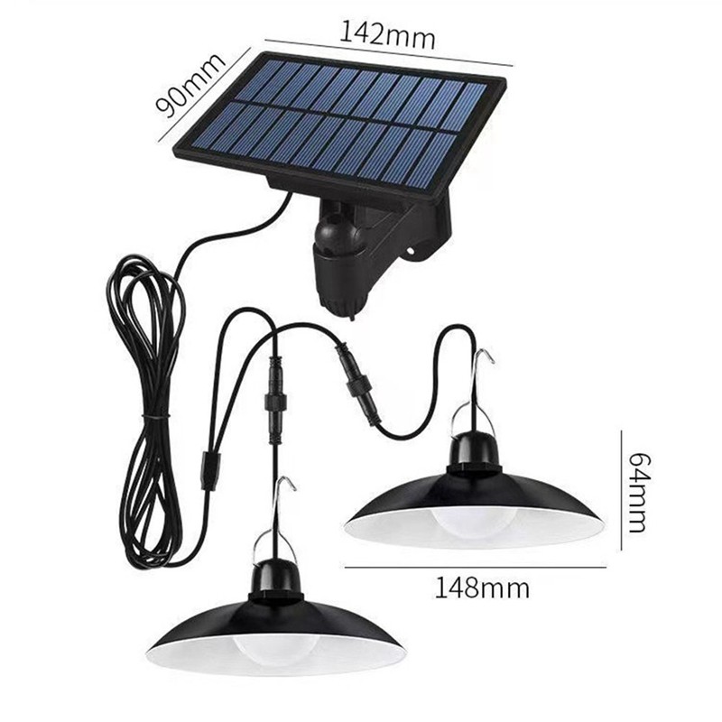 Mặt dây chuyền năng lượng mặt trời Đèn LED chống nước ngoài trời Đèn LED hai đầu Trang trí đèn chùm cho phòng chuồng ngoài trời