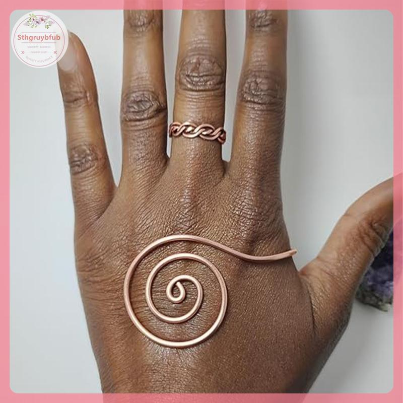 Vòng tay đồng handmade có thể điều chỉnh, phù hợp với năng lượng Reiki và xu hướng xoắn ốc