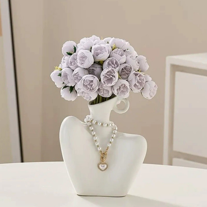 Bình hoa hình cơ thể con người sang trọng - Đế trưng bày trang sức vòng cổ cổ cổ điển tinh tế
