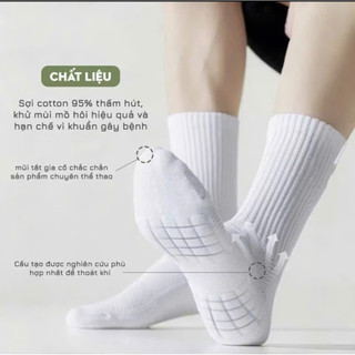Tất Vớ Dầy Đệm Vân Dày Bảo Vệ Bàn Chân, Vải Cotton Co Giãn Thoáng Khí -  Phúc Hưng