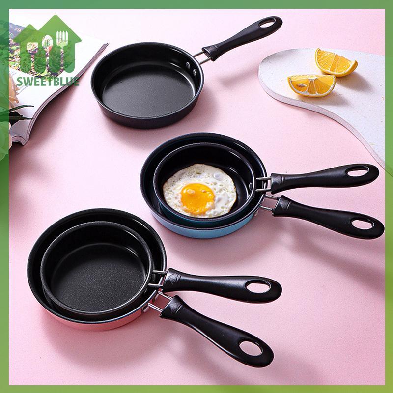 SWEET Chảo Chiên Mini Thép Không Gỉ Ngăn Dính Nồi Cảm Ứng Tròn Bữa Sáng Chiên Nhỏ Chảo Trứng Có Tay Cầm Dài Tiện Ích Nhà Bếp n