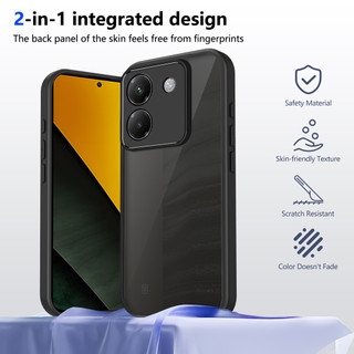 Dành Cho Xiaomi POCO M7 Pro 5G Ốp điện thoại Cứng Mờ Da-Cảm Giác Mềm Khung TPU Chống Sốc Mỏng Vỏ