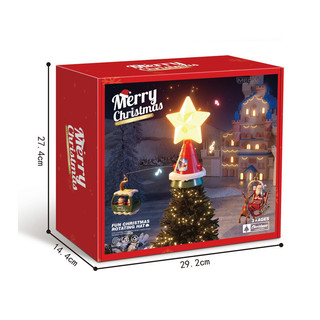 Ngôi sao cây thông Noel xoay bằng điện có nhạc - Trang trí ngày lễ Nai sừng tấm Đồ trang trí người tuyết cho trẻ em