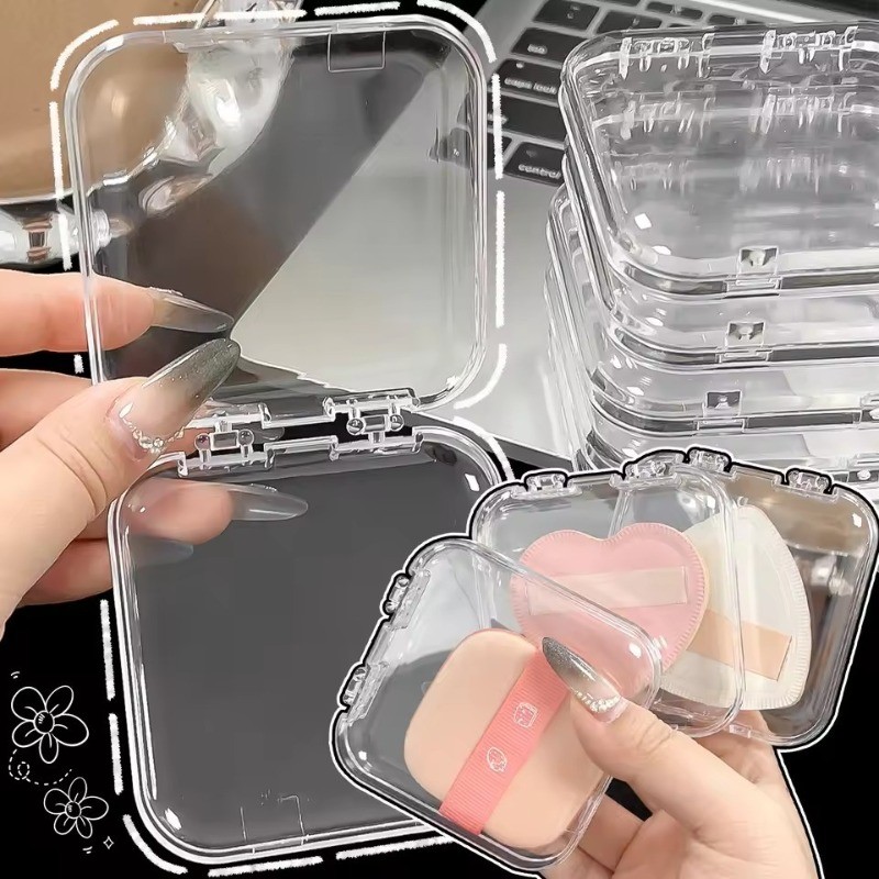 5 / 10 / 15 Cái Trong Suốt Đệm Không Khí Puff Bảo Quản Giá Đỡ / Để Bàn Trang Sức Làm Móng Tay Hộp Bảo Quản Móng Tay