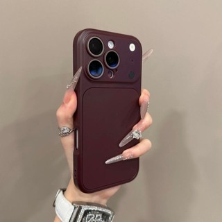 Ốp điện thoại di động chống rơi cửa sổ lớn màu trơn 2 trong 1 cho iPhone17 Pro Max 16 15 14 13 12 11 Pro Max bảo vệ camera chống sốc chống rơi mặt sau cứng