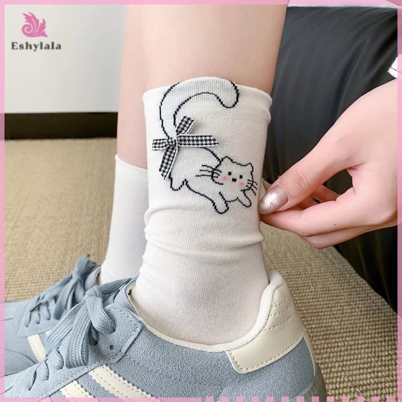 Mùa Xuân Mùa Hè Nữ Động Vật Mới Chú Chó Đáng Yêu Giữa Ống Làm Đẹp Thời Trang Hàn Quốc Phong Cách Học Viện Không Xương Cọc Tất Cotton Nguyên Chất Nơ [MỚI]