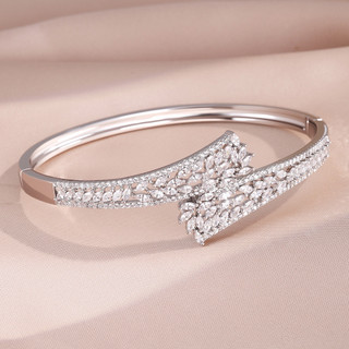 Châu Âu Mỹ ins Phong Cách Mới Zircon Hình Học Mở Vòng Tay Nữ