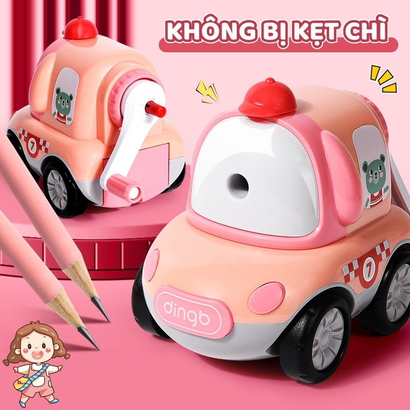 Gọt bút chì ô tô tự động siêu đáng yêu, đồ chuốt bút chì hoạt hình đa năng chất lượng cho bé sử dụng