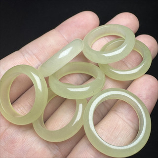Hetian Ngọc Vàng Miệng Nhẫn Đuôi 23mm x 18mm - Phụ Kiện Tự Làm