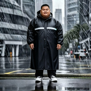 Plus Size Áo Mưa Xe Đạp Phản Quang có Mũ Trùm Đầu