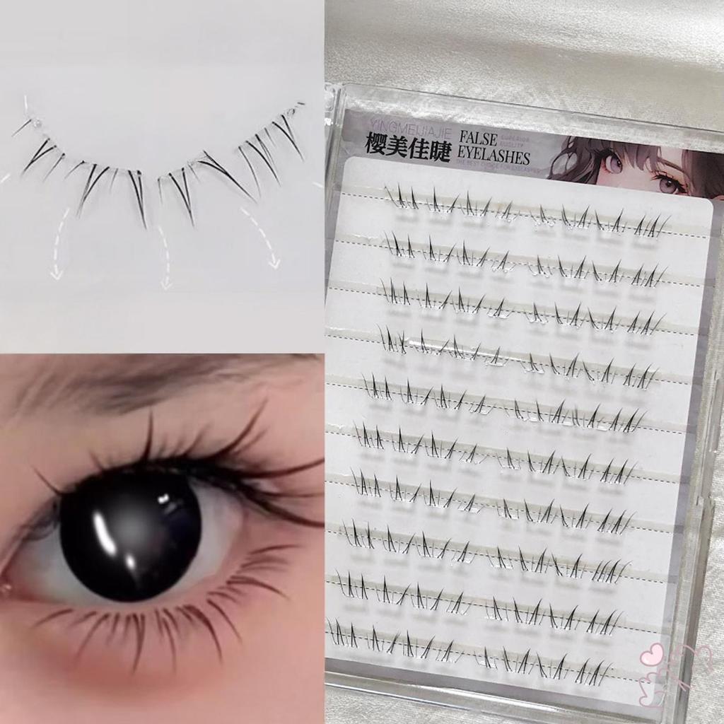 IOIIK Cụm mi đáy 4-6mm C Curl Black Eyelash Extensions cho Beauty Eye Cosplay DIY Makeup