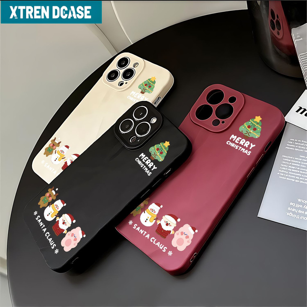Ibumpers Ốp Điện Thoại Ông Già Noel Dễ Thương Họa Tiết Hoạt Hình Silicon Mềm Cao Cấp Chống Sốc Cho iPhone 11 12 13 14 15 16 17 Pro Max IP 7 8 Plus Iphon X XS XR Xs max