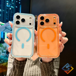 Ốp Điện Thoại Chống Sốc Túi Khí Cho IPhone 17 Pro Max 17Air 16E 11 12 13 14 15 16 Pro Max Plus Không Gian Mềm Ốp Lưng Từ Tính Trong Suốt