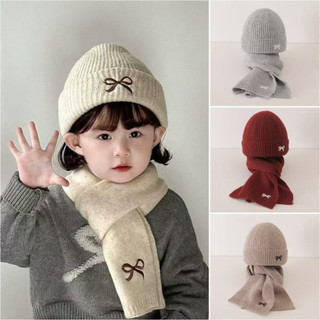 Set Mũ Len Kèm Khăn Choàng Giữ Ấm Cho Bé, Mũ Len Trẻ Em 1-6 Tuổi Siêu Mềm, Chống Gió, Co Giãn Tốt