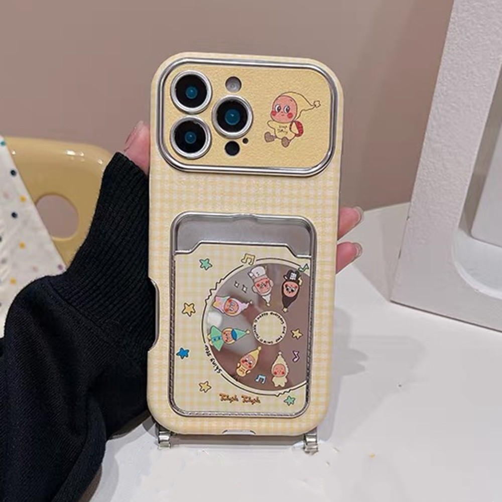 Âm Nhạc CD Ngôi Sao Người Cardbag Dây Mạ Da Vỏ Điện Thoại Cho iPhone 17 Pro Max 16 15 14 13 Vỏ Bảo Vệ Chống Sốc