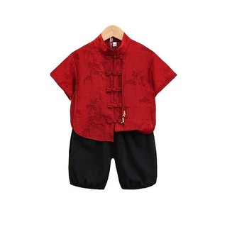 8 ️ ⃣ Bé Trai Phong Cách Trung Hoa Mới Hanfu Mẫu Giáo Mùa Hè Phiên Bản Học Sinh Hợp Thời Trang Phong Cách Retro Bộ Đồ Hai Mảnh Hiệu Suất Trang Phục Áo Sơ Mi 25.11.24 VWGR