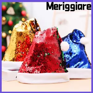 Mũ đổi màu MERIGGIARE, Mũ ông già Noel đổi màu đính cườm, Năm hạnh phúc Thoải mái mềm mại Mũ Giáng sinh đa năng dành cho nữ