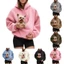 Áo hoodie nữ nỉ màu trơn, thiết kế túi trước tiện lợi
