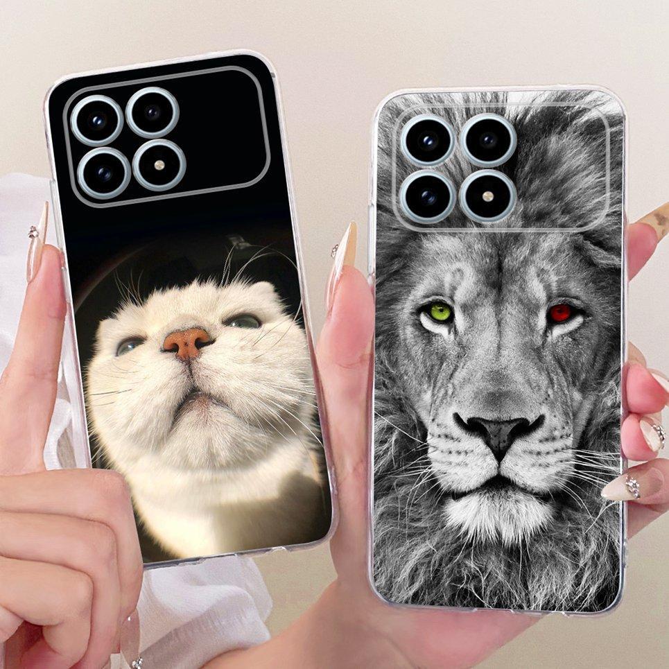 Dành Cho Poco F8 Pro 5G Ốp lưng Redmi K90 Vỏ Rồng Mát Sư Tử Hổ Hoạt Hình Tranh Mặt Sau Trong Suốt Silicon Mềm Capa
