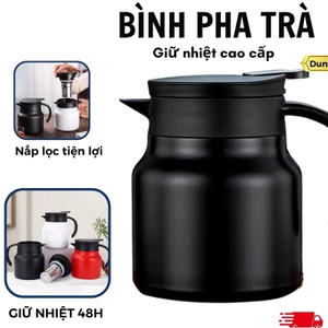 Ấm pha trà giữ nhiệt inox 304 dung tích 1 lít hàng cao cấp, Ca nước giữ nhiệt đựng nước nóng
