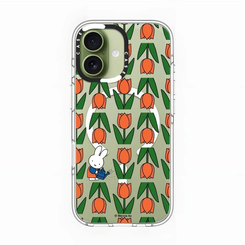 CASECASE X Miffy 's Tulip Garden Case Impact Clear Hút Từ Tính Cho iPhone 17 / 16 / 15 / 14 / 13 Pro Max | Mặt sau Acrylic bảo vệ vỏ Crystal Clear với bao bì cao cấp