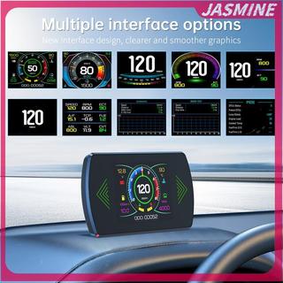JASMINE P12S Xe Ô Tô OBD2 Màn Hình Hiển Thị Hệ Thống Kép Cho HUD OBD Đồng Hồ Đo Kỹ Thuật Số Thông Minh Tốc Độ Đọc Nhiên Liệu Mã Lỗi Lái Xe JASMINE
