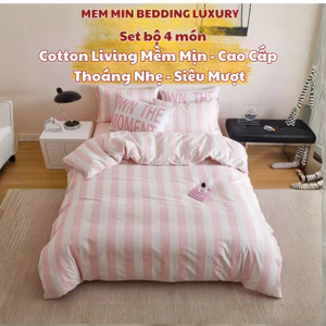 Bộ chăn ga gối cotton Memminbedding Luxury thiết kế mềm mại, thoáng mát, thấm hút mồ hôi tốt