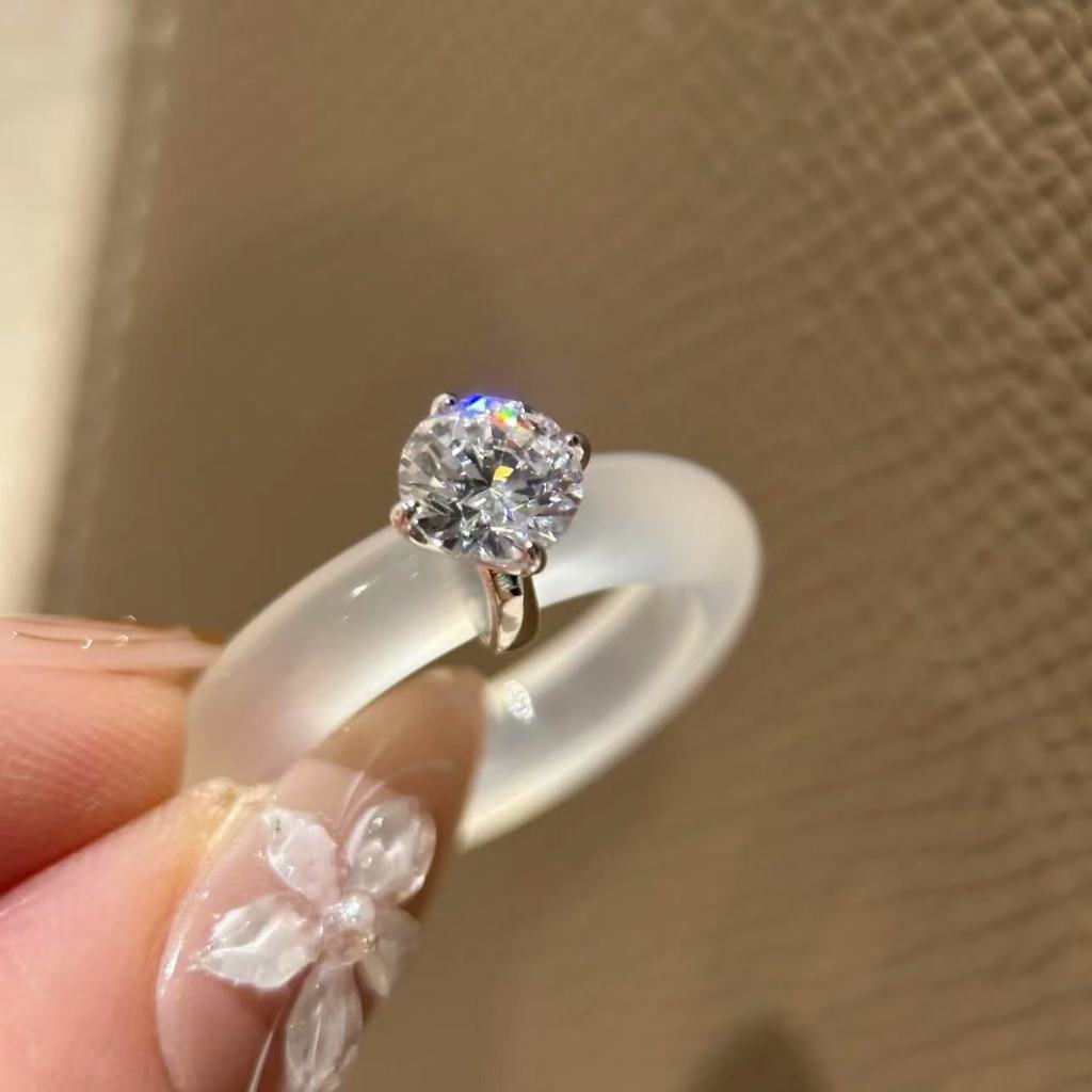 Nhẫn Chalcedony băng bạc S925 phong cách Trung Quốc mới