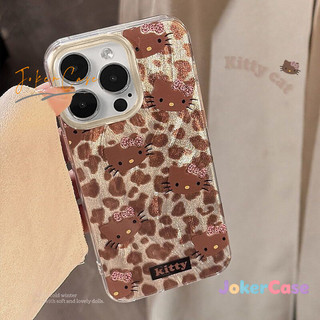 Cho iPhone 16 15 11 13 12 17 14 Pro Max XR X XS Max 14 16 8 7 15 Plus SE2020 Air Túi mềm Kitty họa tiết da báo dễ thương