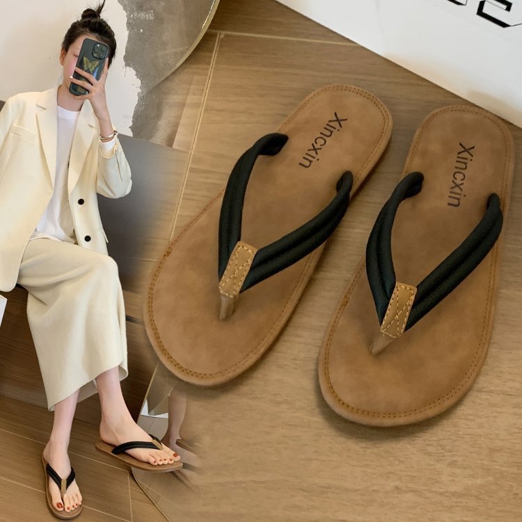 Kỳ nghỉ trên đảo ~!Dép xỏ ngón mềm Nữ 2024 Đi biển mùa hè Dép thoáng khí thông thường Dép xỏ ngón hợp thời trang GPKA