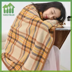 SWEET Chăn Lông Cừu Kẻ Sọc Mặc Có Nút Winte Ấm Ném Trên Sofa Giường Du Lịch Làm Dày Phòng Ngủ Văn Phòng Điều Hòa Không Khí Chăn n