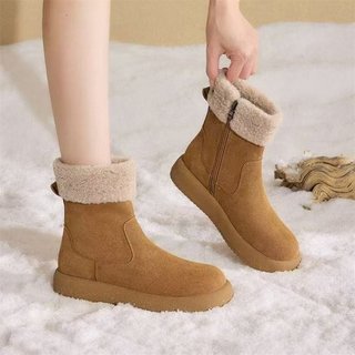 Giày bốt ngắn nữ ngón chân tròn Giày bốt tuyết ấm áp sang trọng