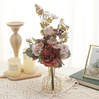 Hoa Mẫu Đơn Giả Lụa Cao Cấp Trang Trí Nhà Cửa Phòng Khách Đẹp Vintage Retro Decor Tiệc Cưới Studio Chụp Ảnh Bình Để Bàn Sang Trọng Bó Lớn Cảm Ứng Thật Silk Flowers Wedding Home Party Office Boutique Nordic Modern Aesthetic Style