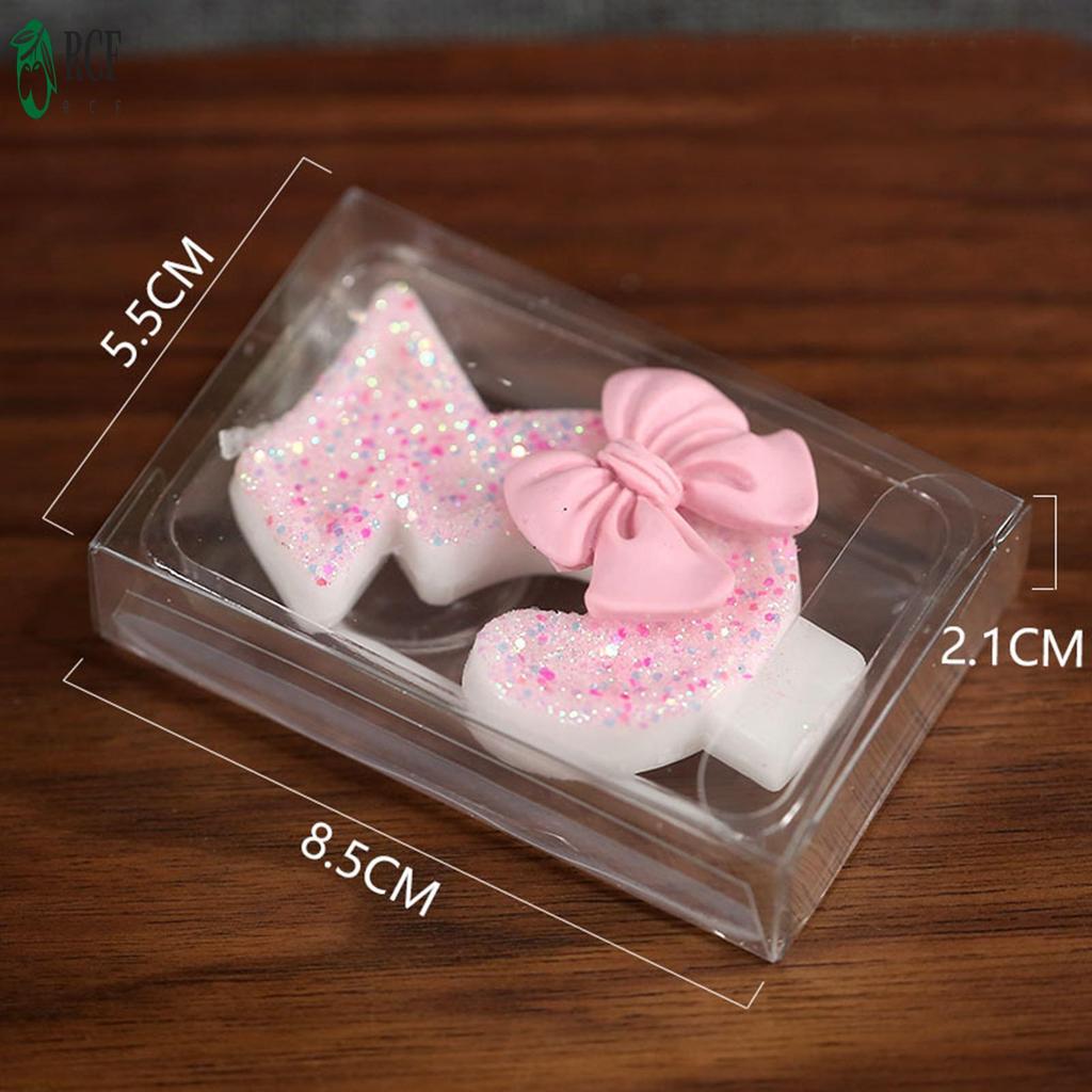 Bánh Sinh Nhật Số Nến Thiết Kế 3D Bánh Hồng Topper Trang Trí Thích Hợp Cho Bánh Cupcake Tự Chế