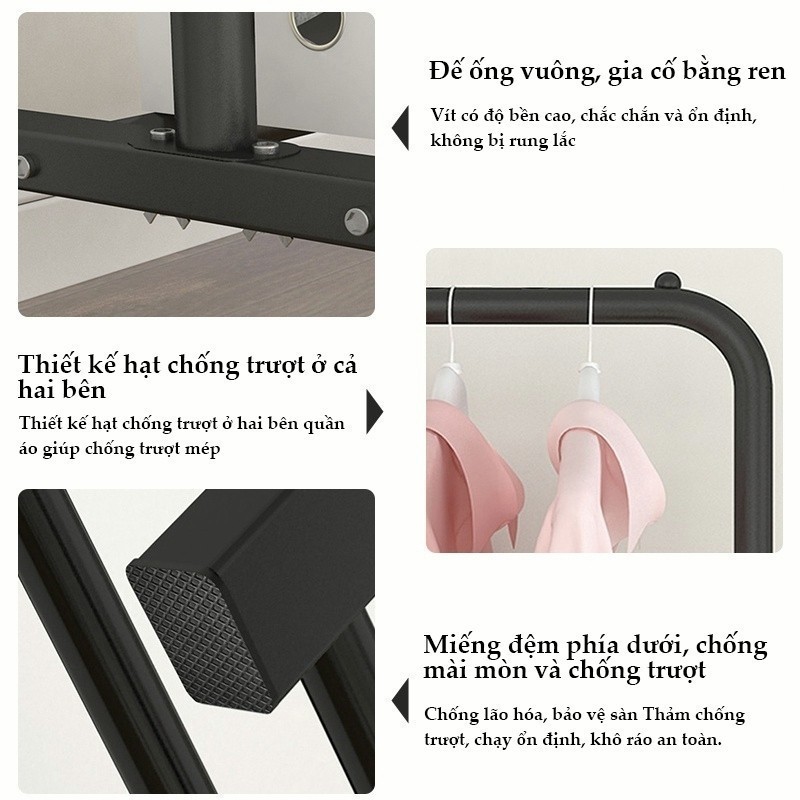 𝐎𝐥𝐢𝐟𝐞 Kệ Treo Quần Áothép Cacbon Sào Phơi Đồ Đen/Trắng Treo Quần Áo Đơn Giản Dễ Lắp Ráp Giá Treo Quần Áo Bền Chặt