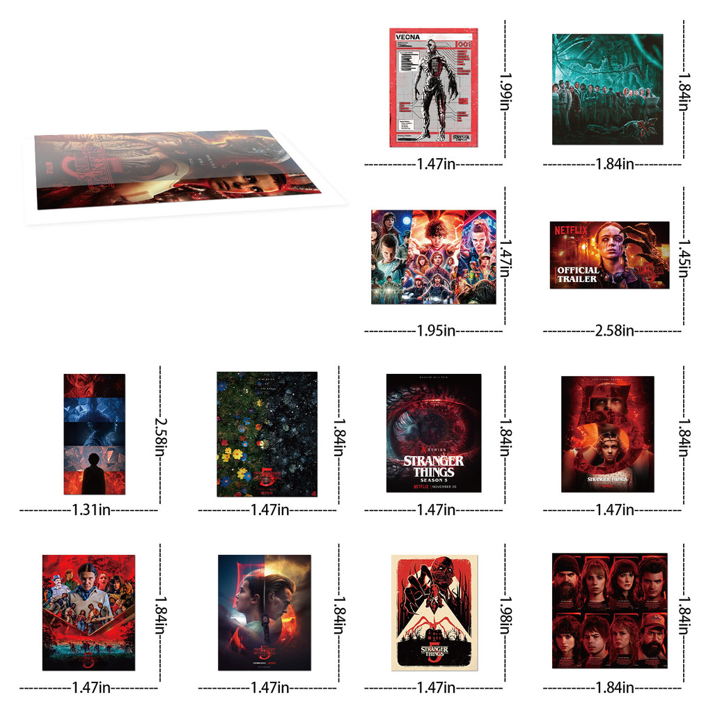 HK1 54 Cái / bộ Stranger Things 5 Miếng Dán graffiti Chống Nước diy Nhật Ký Kế Hoạch Trang Trí KH1