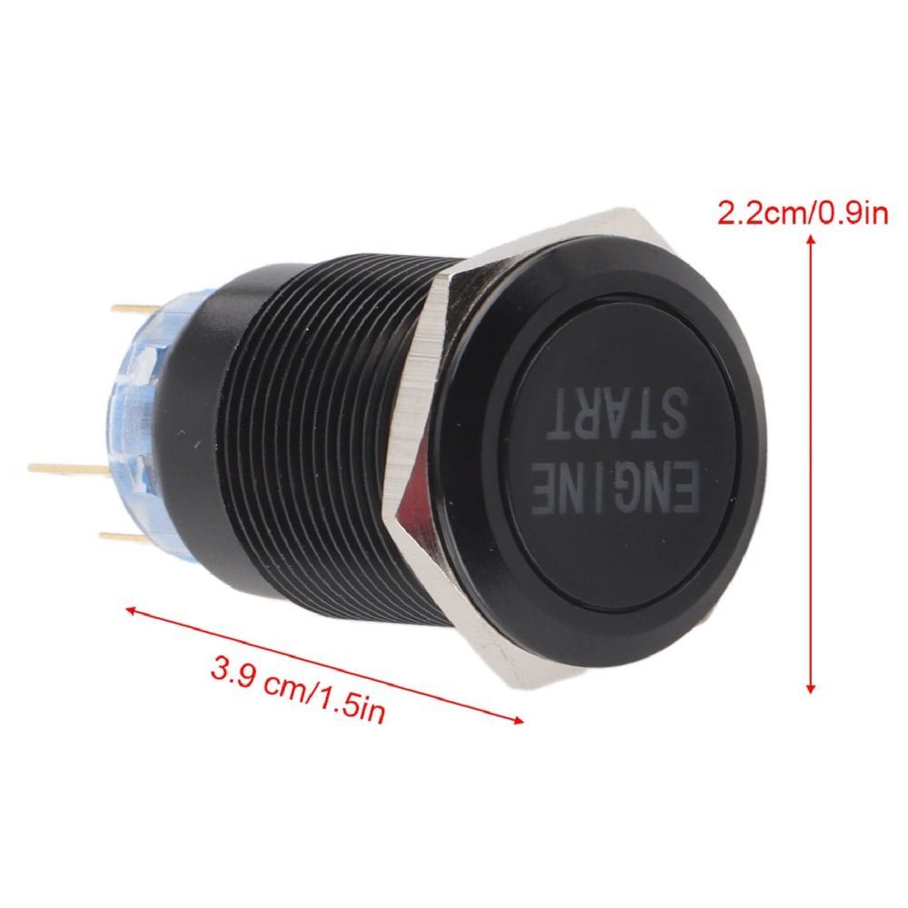Nút khởi động động cơ DELMER, Công tắc khởi động đánh lửa kích thước 19MM bằng thép không gỉ, Công tắc khởi động Hợp kim nhôm kẽm màu đen / bạc Công tắc nút còi chống nước 12V Sử dụng xe máy