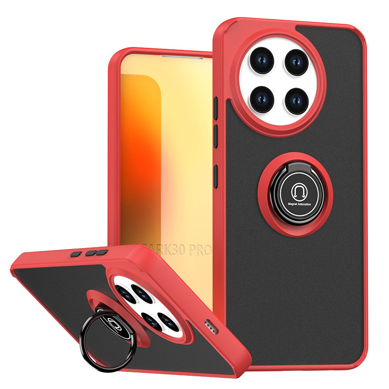 Dành cho Tecno Spark 30 Pro KL7 Vỏ mờ mờ mờ có giá đỡ vòng xoay Ốp lưng TPU chống sốc