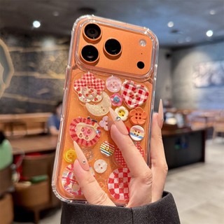 Sweet Girly Red Kẻ Sọc Apple Nút Trong Suốt Xẻng Điện Thoại Cho iPhone 17Promax Air 16Promax 12 13 14 15 Pro Max 11 15Plus Vỏ Di Động Chống Sốc
