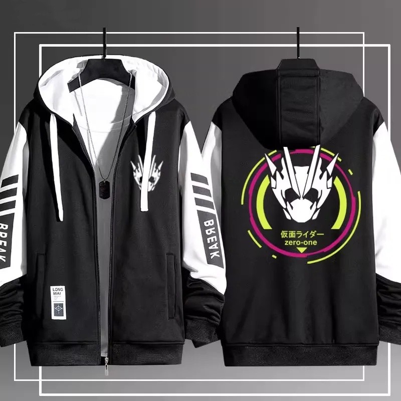 YB1 Kamen Rider Zi-O BUILD anime dây kéo Áo khoác Hoodie Unisex Top BY1