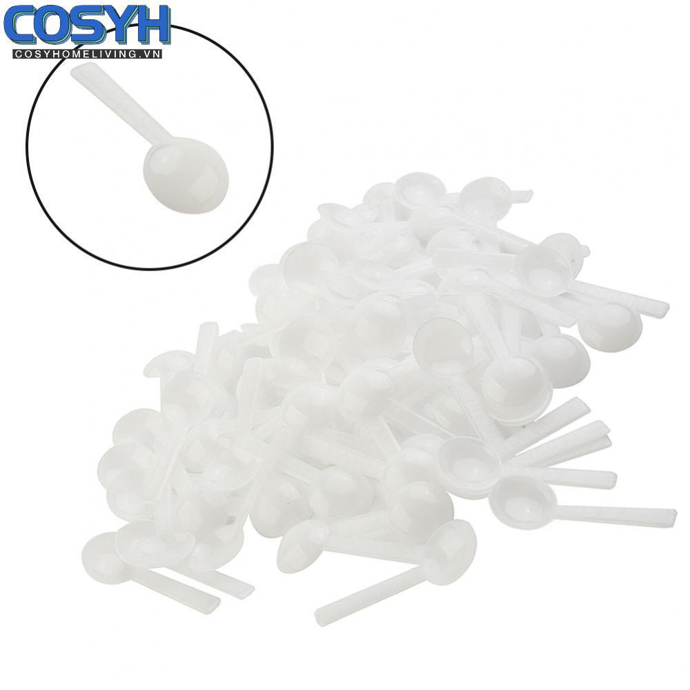 <cosyh>High Quality 1g White Plastic Measuring Spoon Set of 100 for Multiple Occasions
