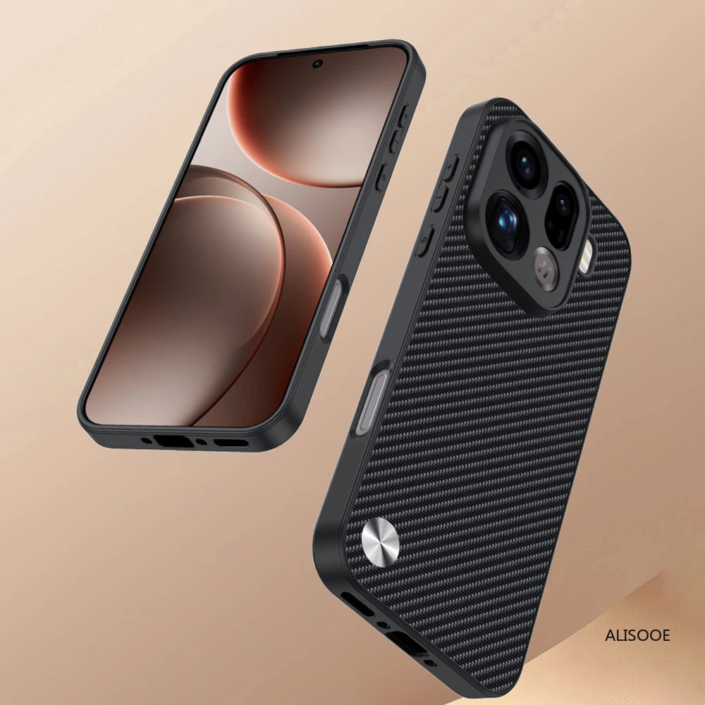 Da Funda Cho OPPO Find X9 X9 Pro Ốp Lưng Họa Tiết Sợi Sang Trọng PU-Leather Bảo Vệ Vỏ Chống Sốc Capa