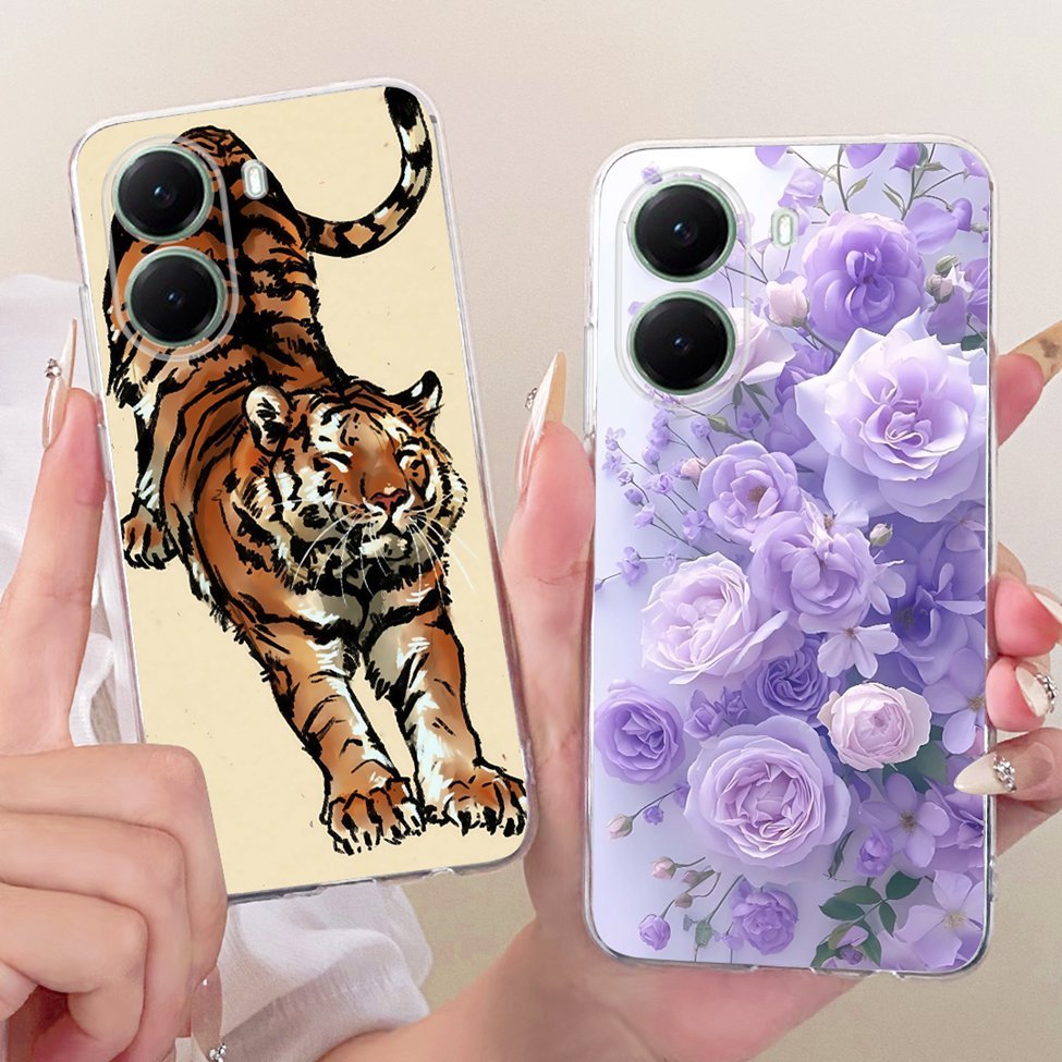 Vỏ Trong Suốt Cho Poco X7 Pro Ốp Lưng Mèo Dễ Thương Thời Trang Bướm Ngộ nghĩnh 2D Vỏ Sơn 2412DPC0AI 2412DPC0AG