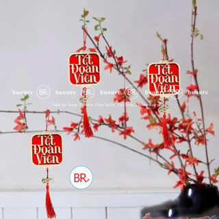Liễn gỗ vải dạ Tết Đoàn Viên trang trí Tết 2026–Set liễn treoTết Nguyên Đán,treo cây mai,cây đào ngày Tết,giỏ quà ANGI