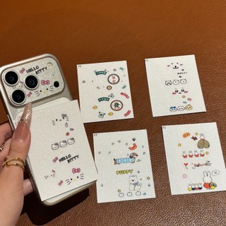 Hoạt Hình Pooh Stitch Long Lanh Rỗng Mờ Ống Kính Miếng Dán Cho iPhone 17 Pro Max 17 Pro Mềm Phim Ống Kính Đế Hai Miếng Mỗi Bộ